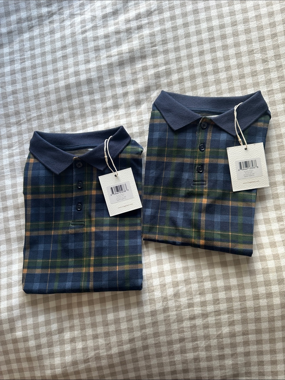 Analogie by Lil Legs plaid polo boys. Size 6&7